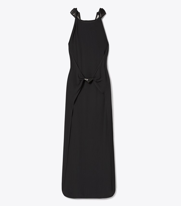 Tory Burch designer abiti Abito in crêpe con nodi in Black front