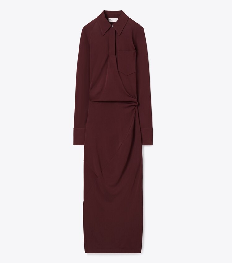 Tory Burch designer abiti Abito in jersey con polsini in Mahogany front