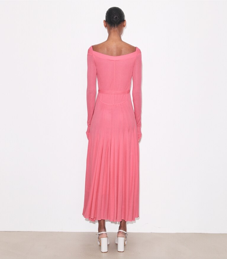 Tory Burch designer abiti Abito in jersey di viscosa in Peony on model back