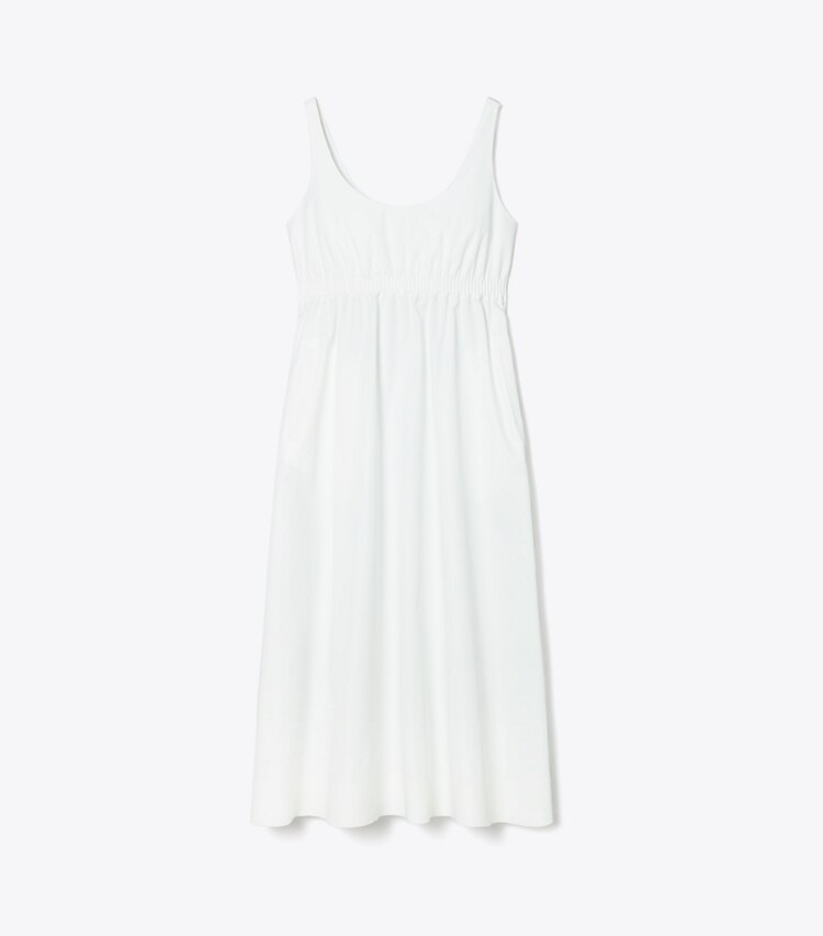 Tory Burch designer copricostume Abito in popeline accoppiato in White front