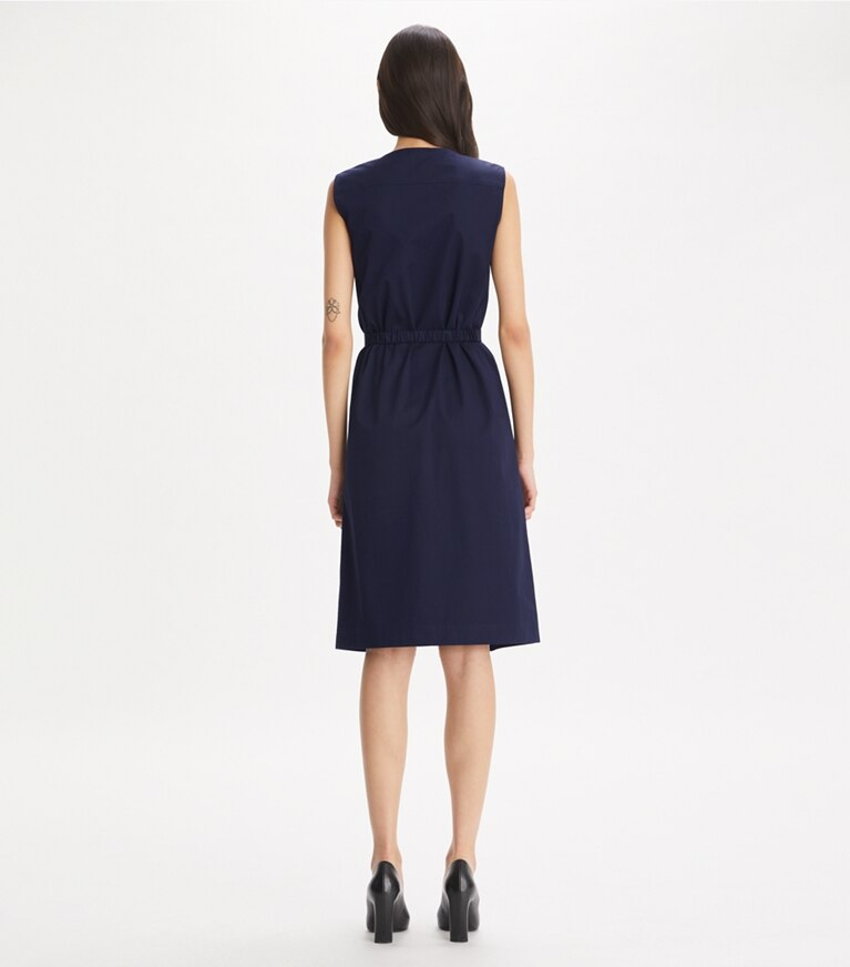 Tory Burch designer abiti Abito in popeline di cotone in Medium Navy front