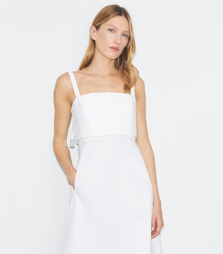 Tory Burch designer abiti Abito in popeline in White front