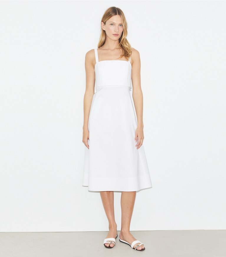 Tory Burch designer abiti Abito in popeline in White front