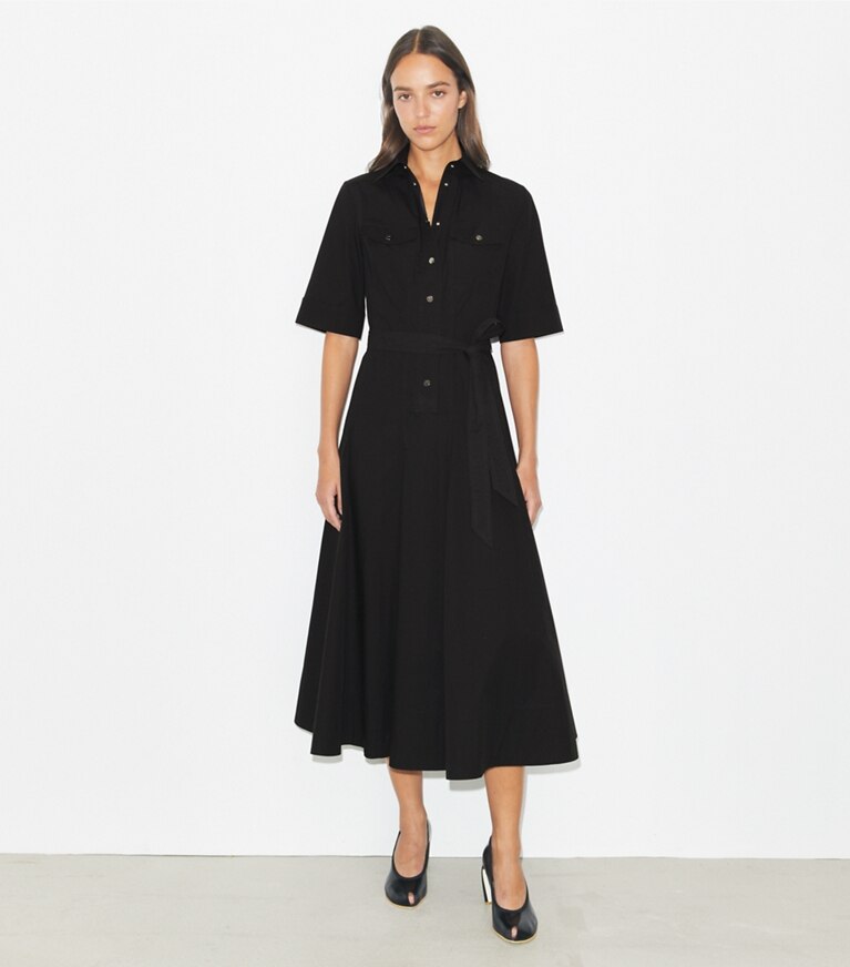 Tory Burch designer abiti Abito in popeline in Black front