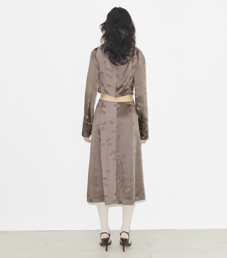 Tory Burch designer abiti Abito in viscosa intrecciato in Pale Mauve on model back