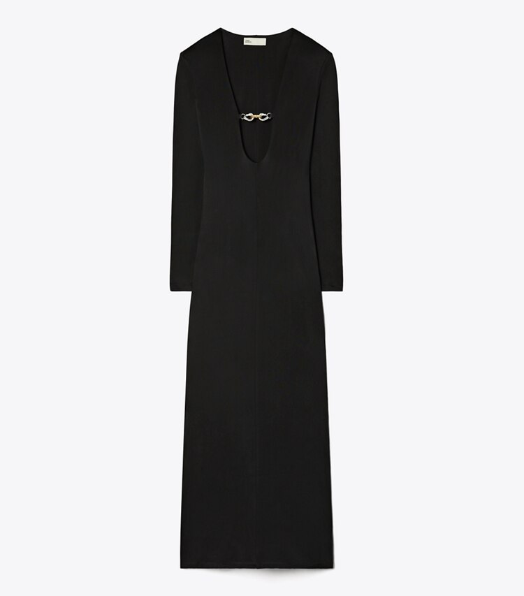 Tory Burch designer abiti Abito in viscosa Jessa con scollo profondo a U in Black front