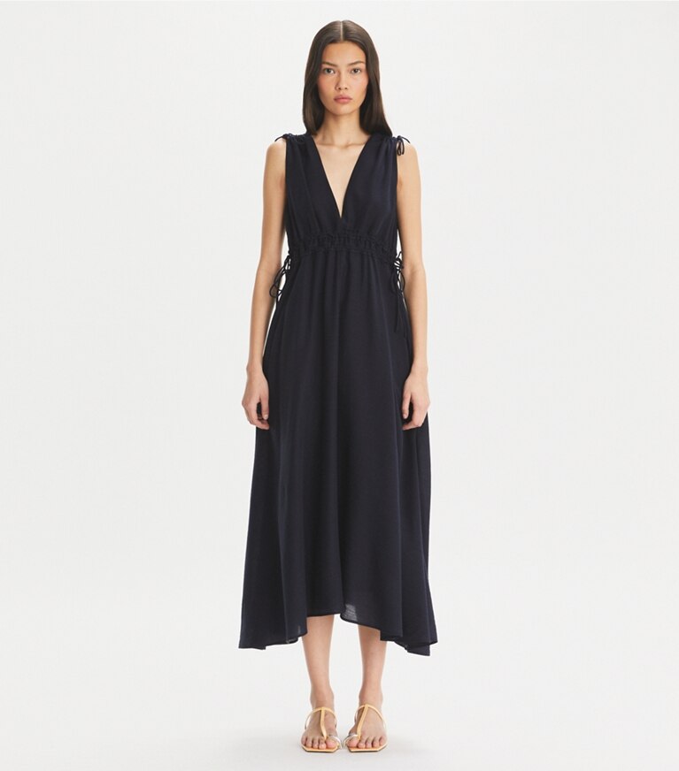 Tory Burch designer abiti Abito senza maniche a punto smock in Medium Navy front