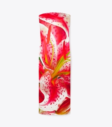 Tory Burch designer abiti Abito senza spalline in viscosa con stampa in Pink Lily front