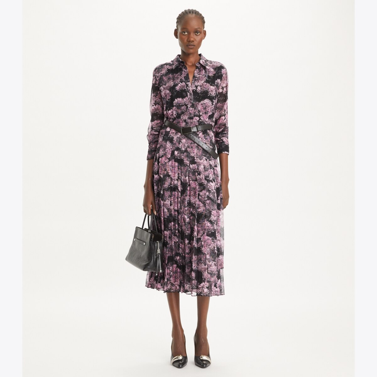 ワンピース Tory Burch Abito In Seta Stampato Abito stampato in twill di seta a pieghe: Donna