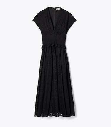Tory Burch designer abiti Abito traforato in cotone in Black front