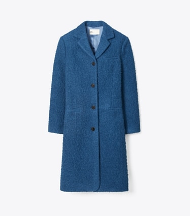 Tory Burch diseñador abrigos Abrigo de lana extragrande en Bright Blue frente
