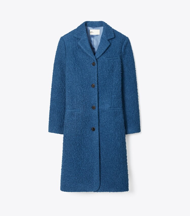 Tory Burch diseñador abrigos Abrigo de lana extragrande en Bright Blue frente