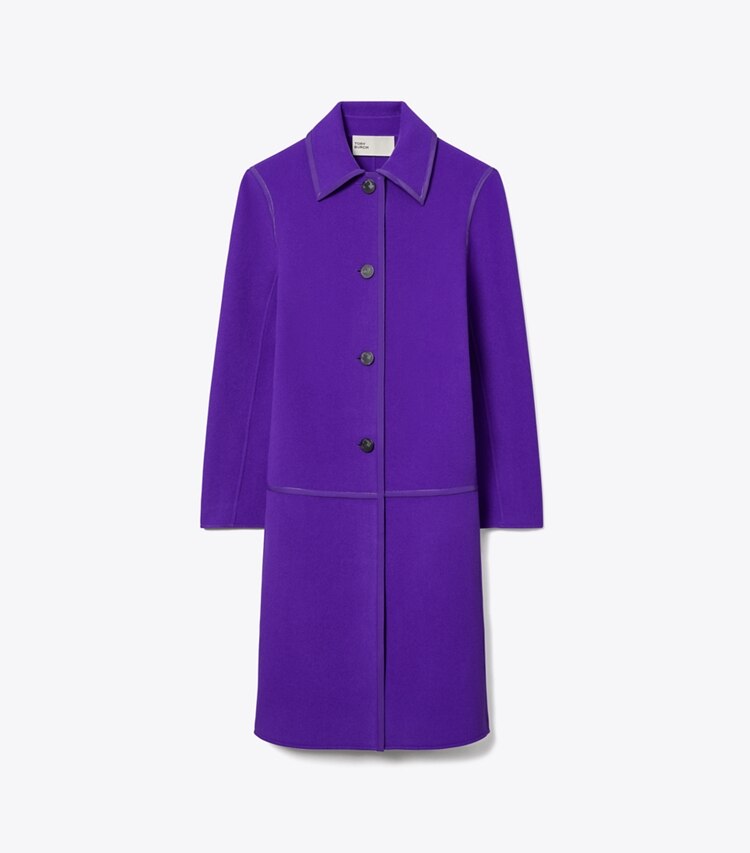 Tory Burch diseñador abrigos Abrigo de lana en Purple Aster frente