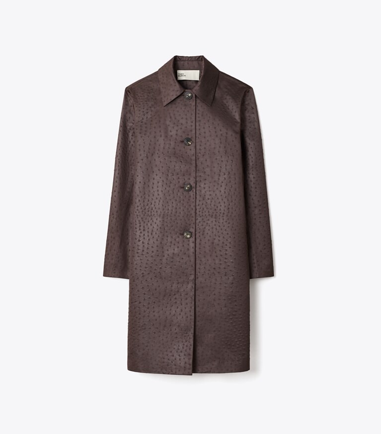 Tory Burch diseñador abrigos Abrigo tipo car de viscosa en Roasted Eggplant frontal