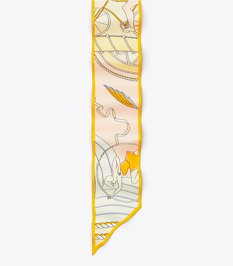 Tory Burch designer スカーフ アクロバット リボンタイ in Aeronauts Ribbon Tie - Pink ディテール
