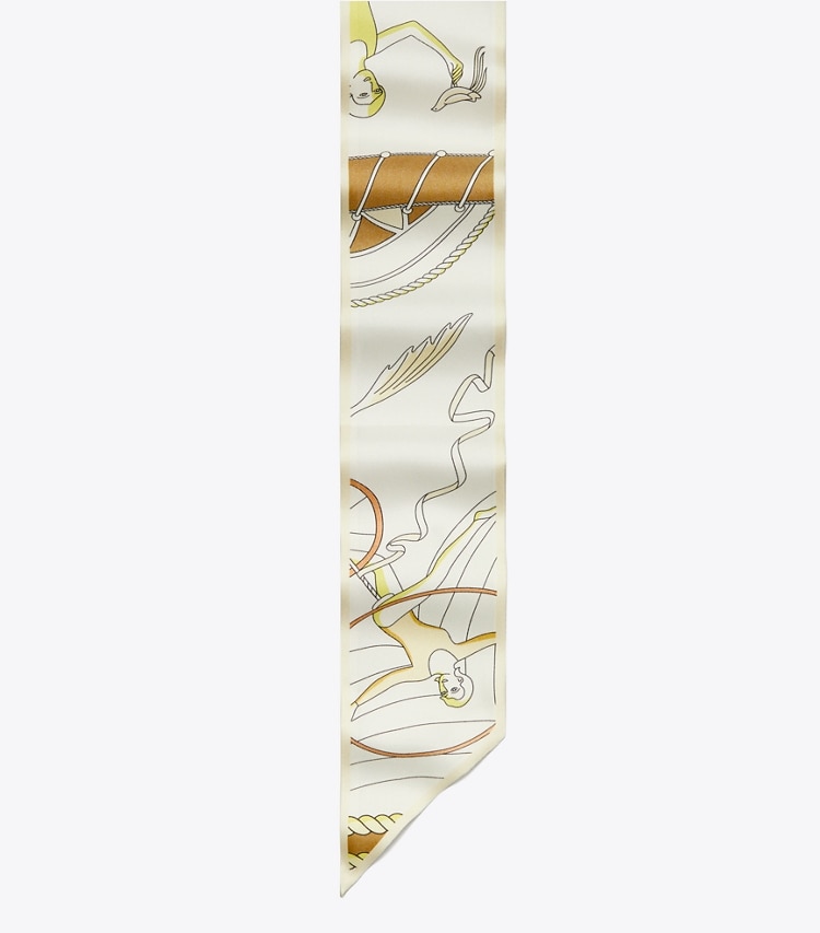 Tory Burch designer スカーフ アクロバット リボンタイ in Yellow ディテール