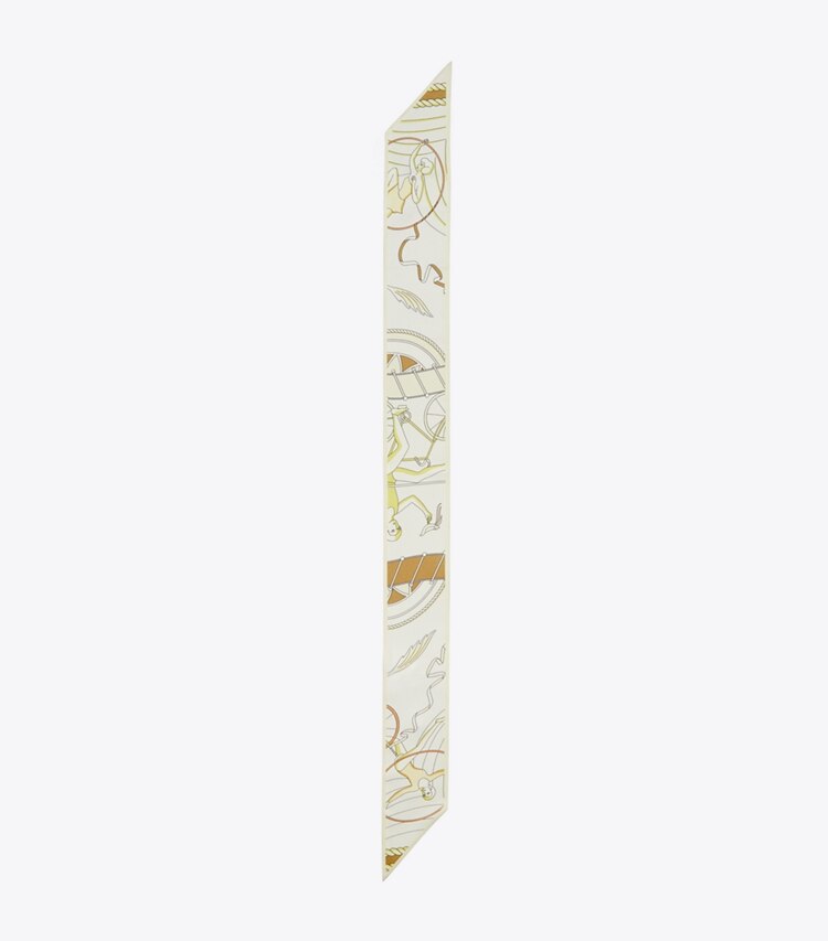Tory Burch designer スカーフ アクロバット リボンタイ in Yellow オーバーヘッド