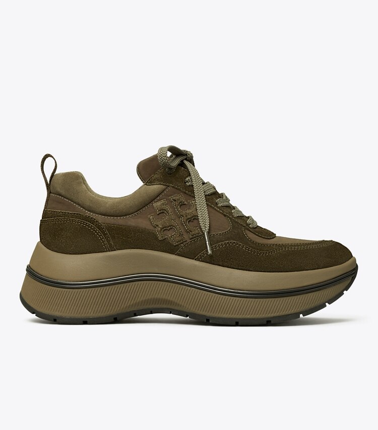 Tory Burch designer sneakers Adventure Sneaker in MILITARE / ARMY GREEN side