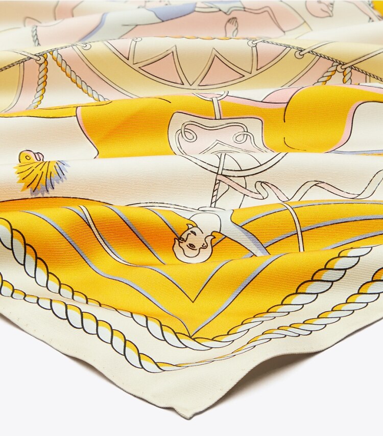 Tory Burch designer scarves Aeronauts Double-Sided Silk Square in Aeronauts Silk Square - Pink detail
