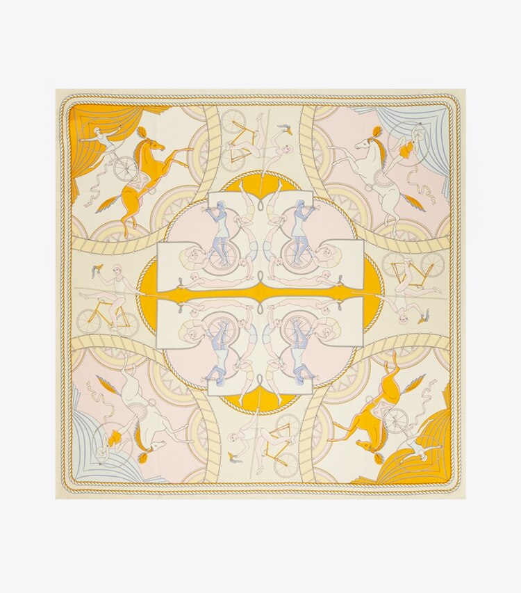 Tory Burch designer scarves Aeronauts Double-Sided Silk Square in Aeronauts Silk Square - Pink overhead