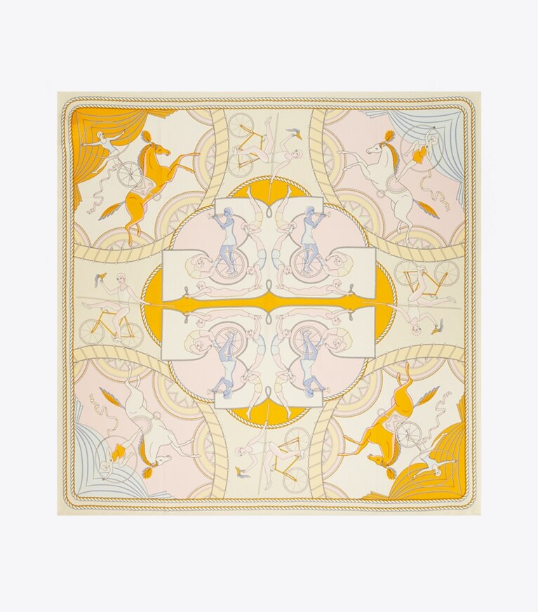 Tory Burch designer scarves Aeronauts Double-Sided Silk Square in Aeronauts Silk Square - Pink overhead