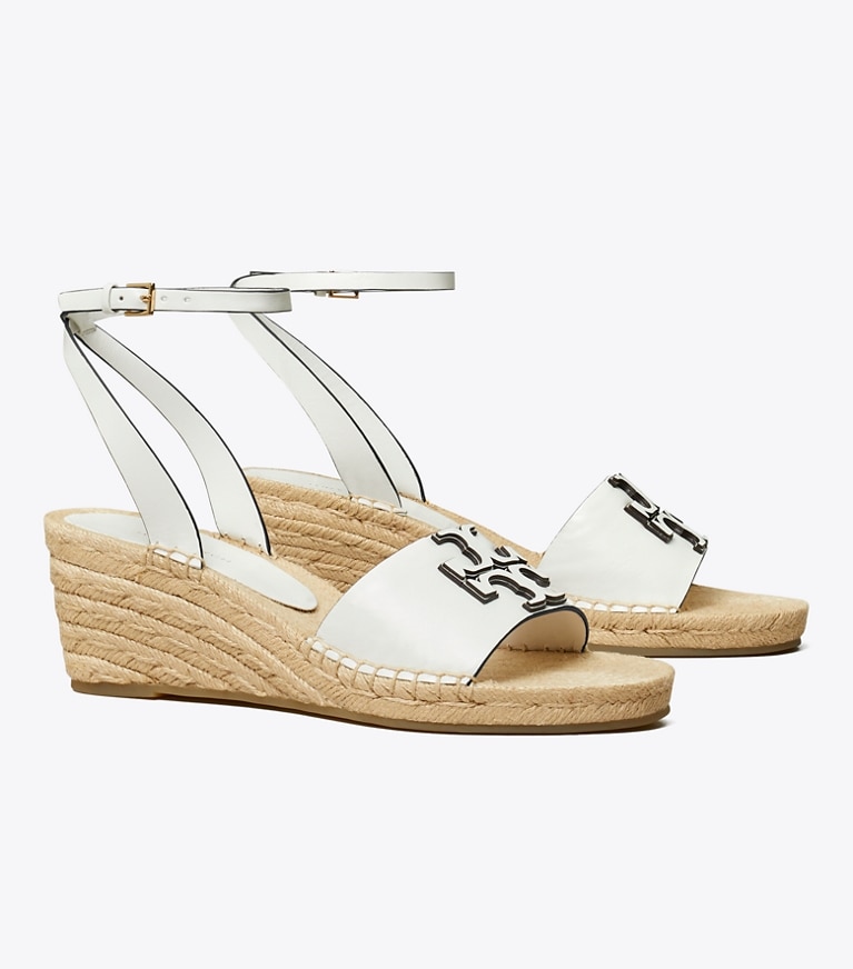 Tory Burch diseñador alpargatas Alpargata con cuña Ines en GARDENIA ángulo