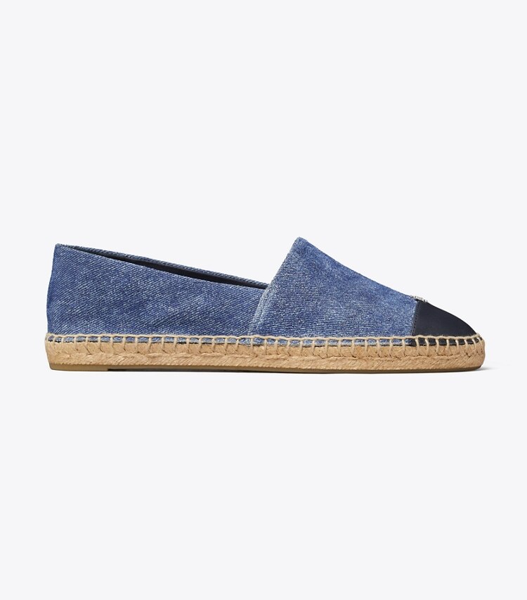 Tory Burch diseñador alpargatas Alpargata con puntera en DARK DENIM / NEW NAVY lateral