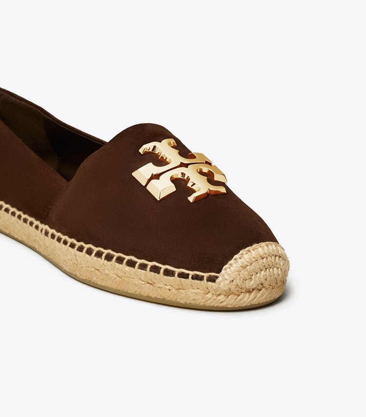 Tory Burch diseñador alpargatas Alpargata Eleanor en DARK COCOA / GOLD detalle