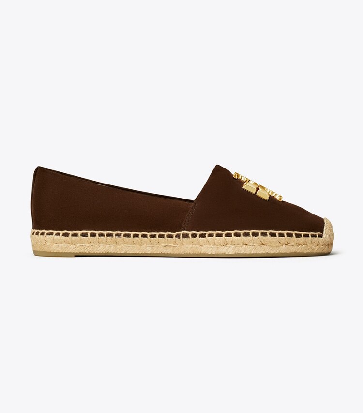 Tory Burch diseñador alpargatas Alpargata Eleanor en DARK COCOA / GOLD lateral