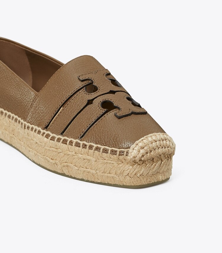 Tory Burch diseñador alpargatas Alpargatas con plataforma Ines en WILD MUSHROOM detalle