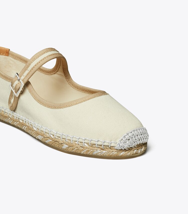 Tory Burch diseñador alpargatas Alpargatas Mary Jane en BRUSHED ALMOND detalle