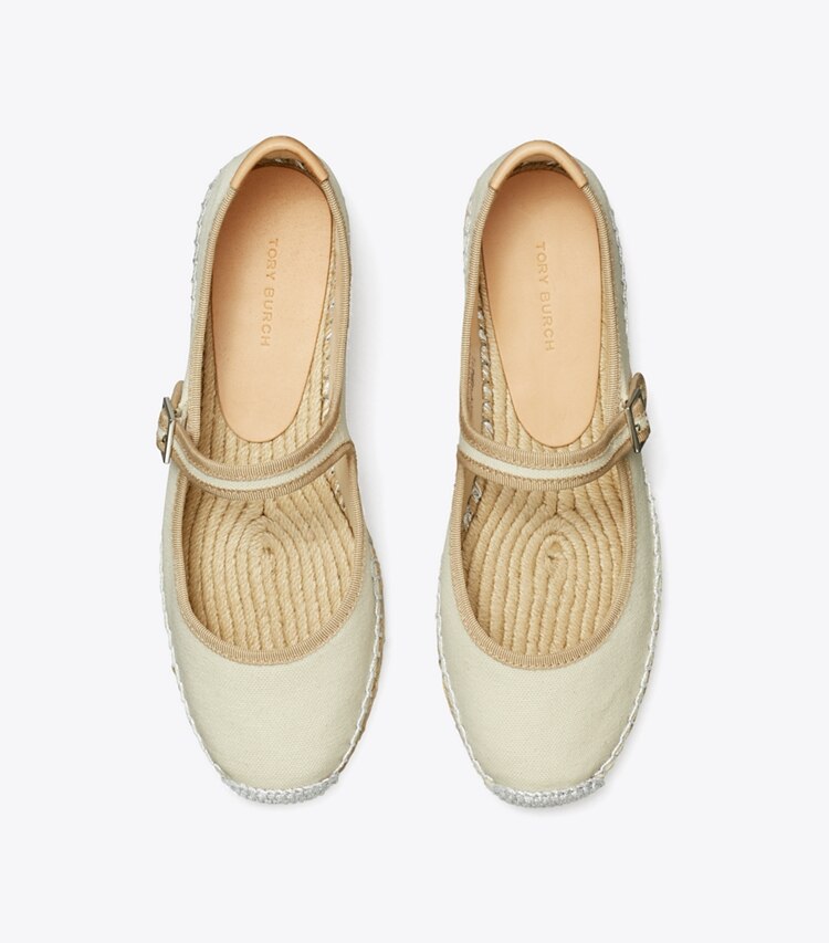 Tory Burch diseñador alpargatas Alpargatas Mary Jane en BRUSHED ALMOND vista superior