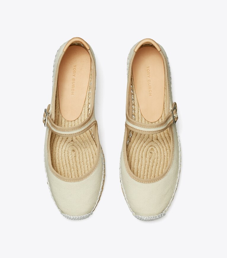 Tory Burch diseñador alpargatas Alpargatas Mary Jane en BRUSHED ALMOND vista superior