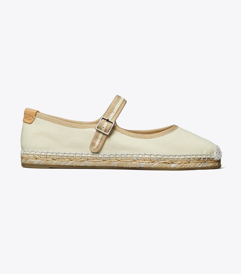 Tory Burch diseñador alpargatas Alpargatas Mary Jane en BRUSHED ALMOND lateral