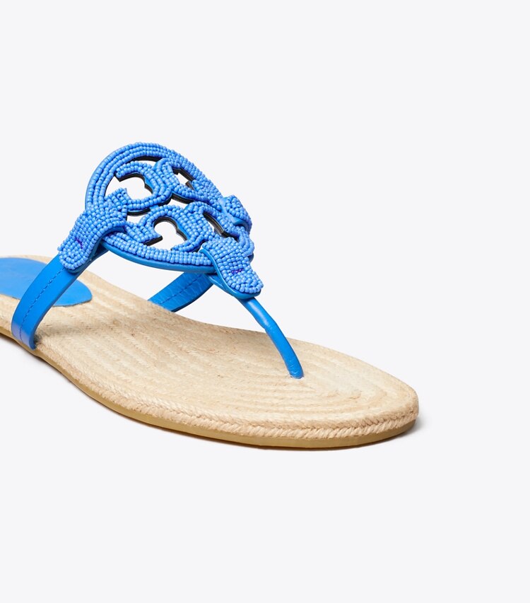 Tory Burch diseñador sandalias Alpargatas Miller con cuentas en DEEP BLUE detalle