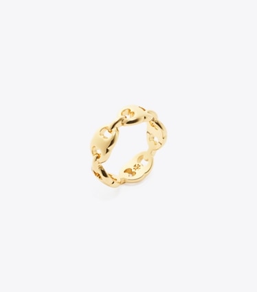 Tory Burch diseñador anillos Anillo de eslabones Gemini en Light Brass ángulo
