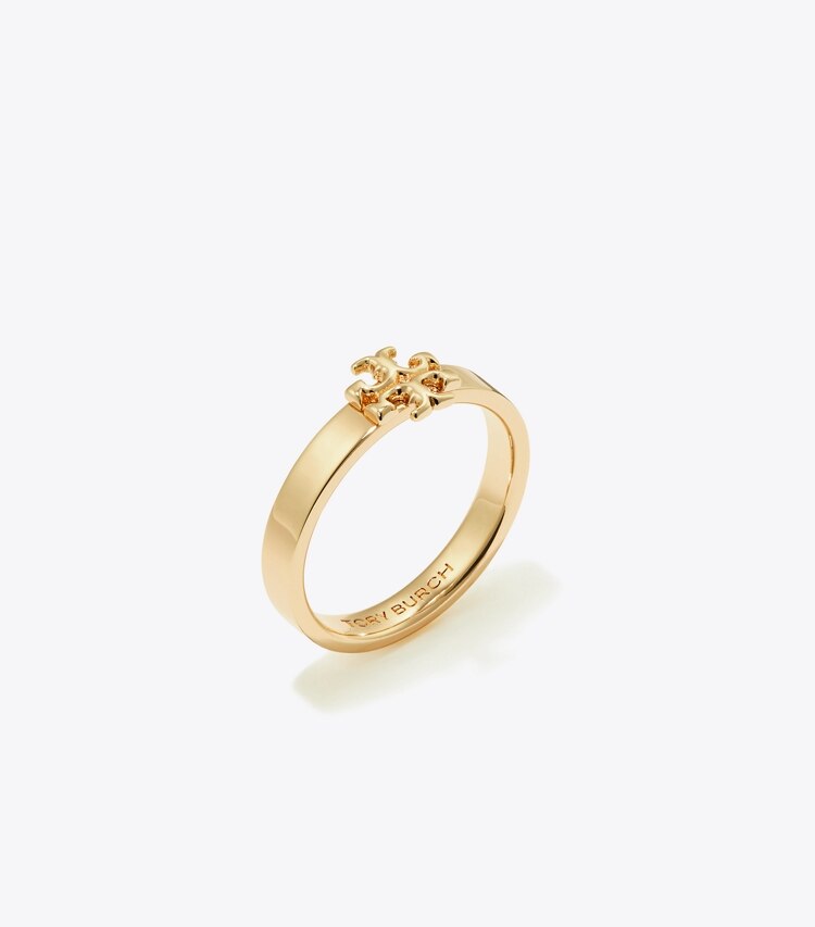 Tory Burch diseñador anillos Anillo Icon en Tory Gold ángulo