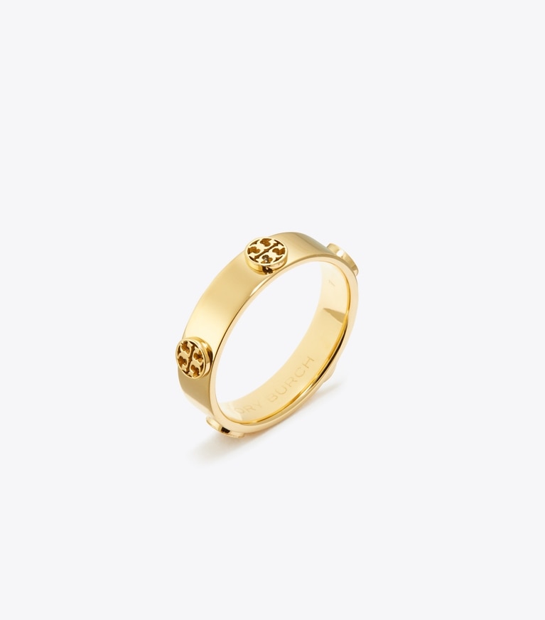 Tory Burch diseñador anillos Anillo Icon en Tory Gold ángulo