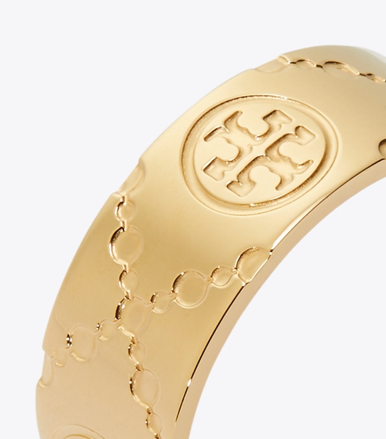 Tory Burch diseñador anillos Anillo Icon con monograma de T en Tory Gold detalle