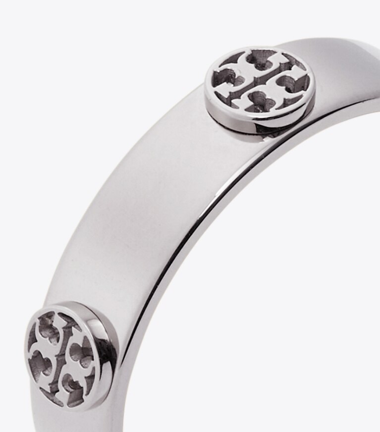 Tory Burch diseñador anillos Anillo Icon en Tory Silver detalle