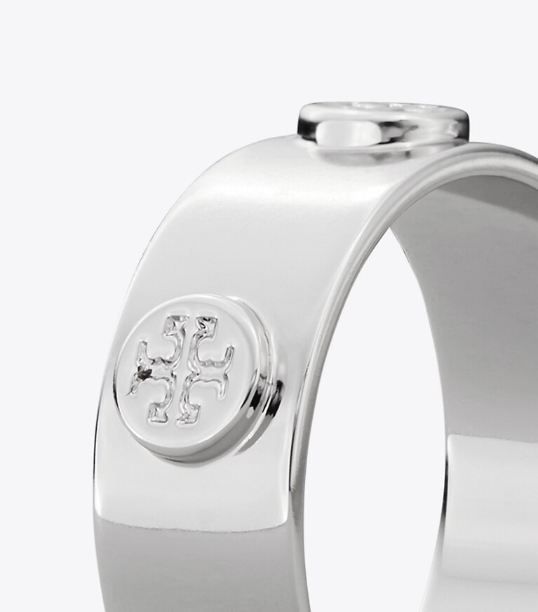 Tory Burch diseñador anillos Anillo Miller con tachuelas en Tory Silver detalle
