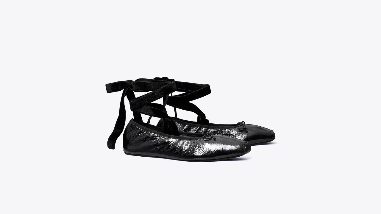 Tory burch maritime ankle wrap hot sale ballet flat