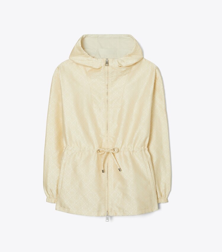 Tory Burch designer giacche Anorak in jacquard con T Monogram in SESAME T MONOGRAM SMALL SPORT front