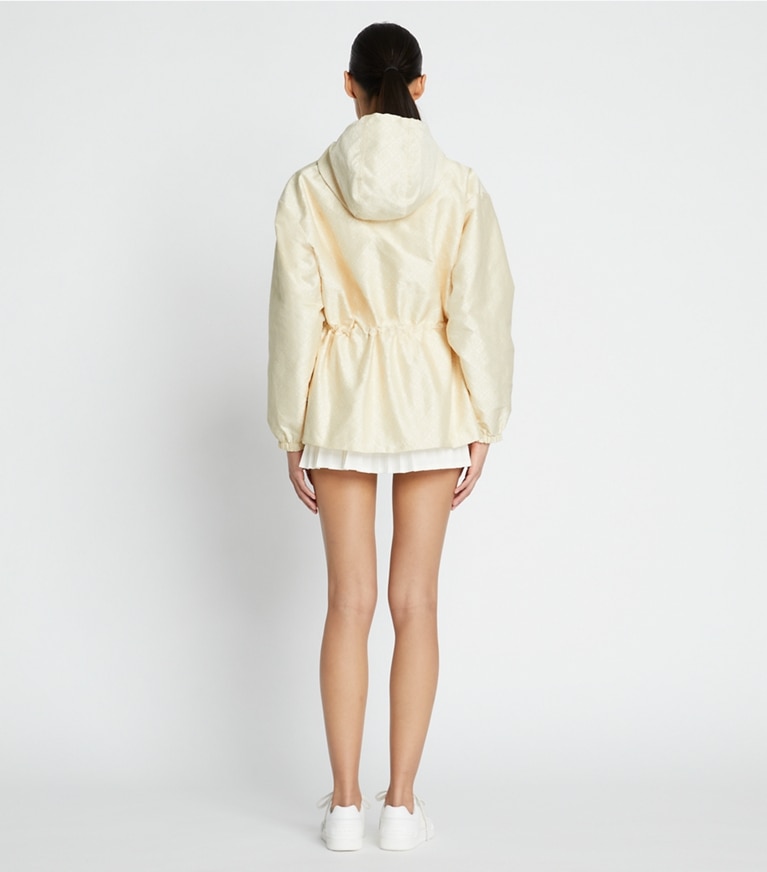 Tory Burch designer giacche Anorak in jacquard con T Monogram in SESAME T MONOGRAM SMALL SPORT front