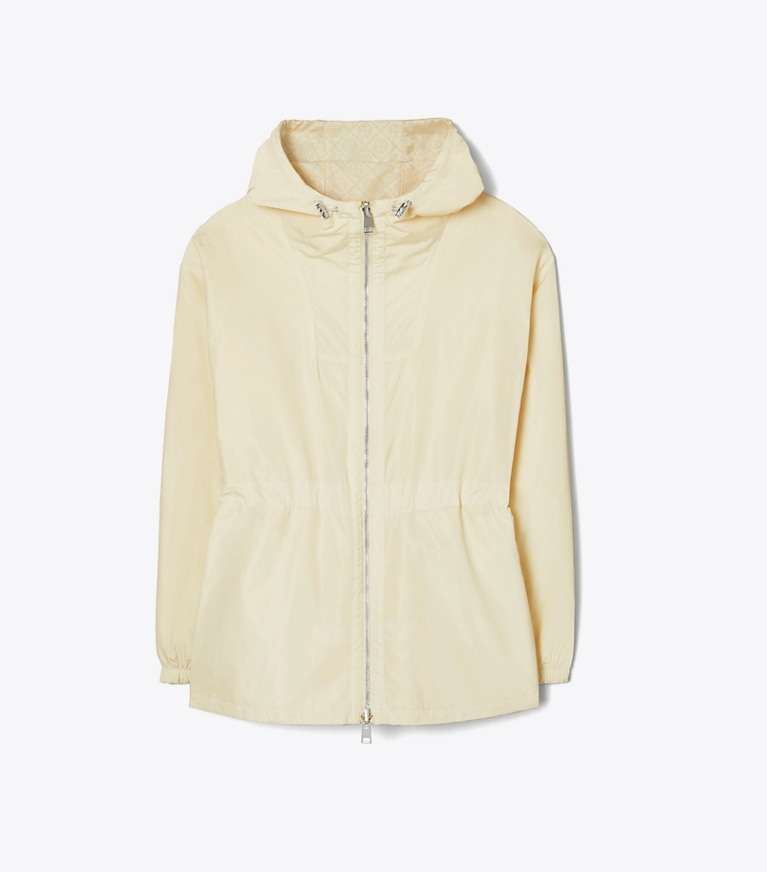 Tory Burch designer giacche Anorak in jacquard con T Monogram in SESAME T MONOGRAM SMALL SPORT front