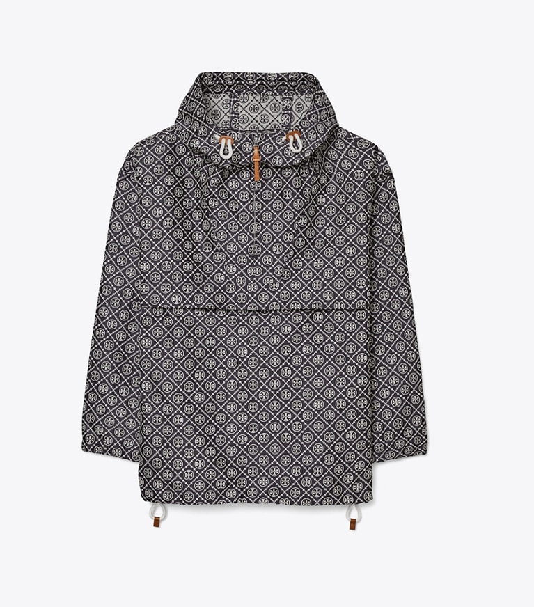 Tory Burch designer giacche Anorak in jacquard oversize in TORY NAVY T MONOGRAM SMALL SPORT front