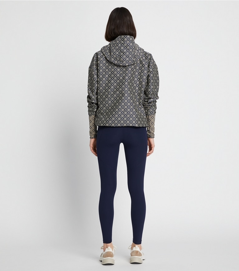Tory Burch designer giacche Anorak in jacquard oversize in TORY NAVY T MONOGRAM SMALL SPORT front