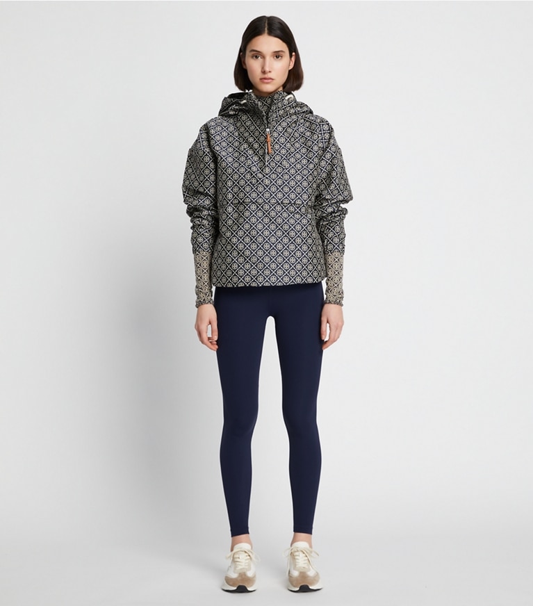 Tory Burch designer giacche Anorak in jacquard oversize in TORY NAVY T MONOGRAM SMALL SPORT front