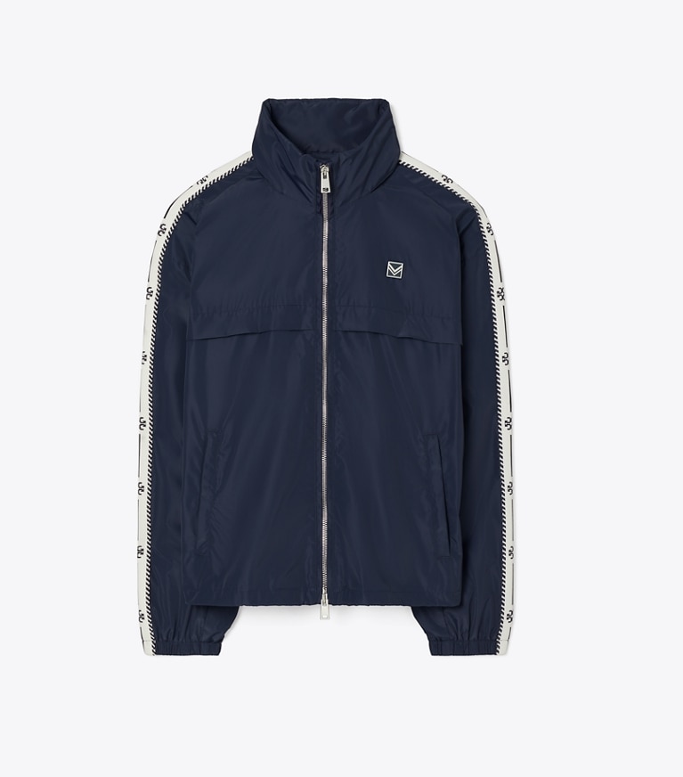 Tory Burch designer vestes Anorak zippé à liseré logo in Tory Navy front