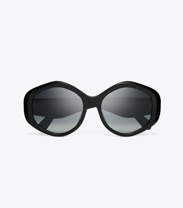 Tory Burch diseñador gafas de sol y anteojos Anteojos de sol geométricas Kira en BLACK/GREY GRADIENT POLAR vista superior